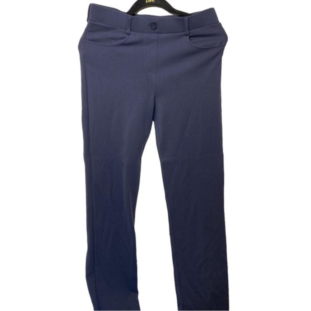 Betabrand Women's Yoga Straight Leg Blue Pants Medium